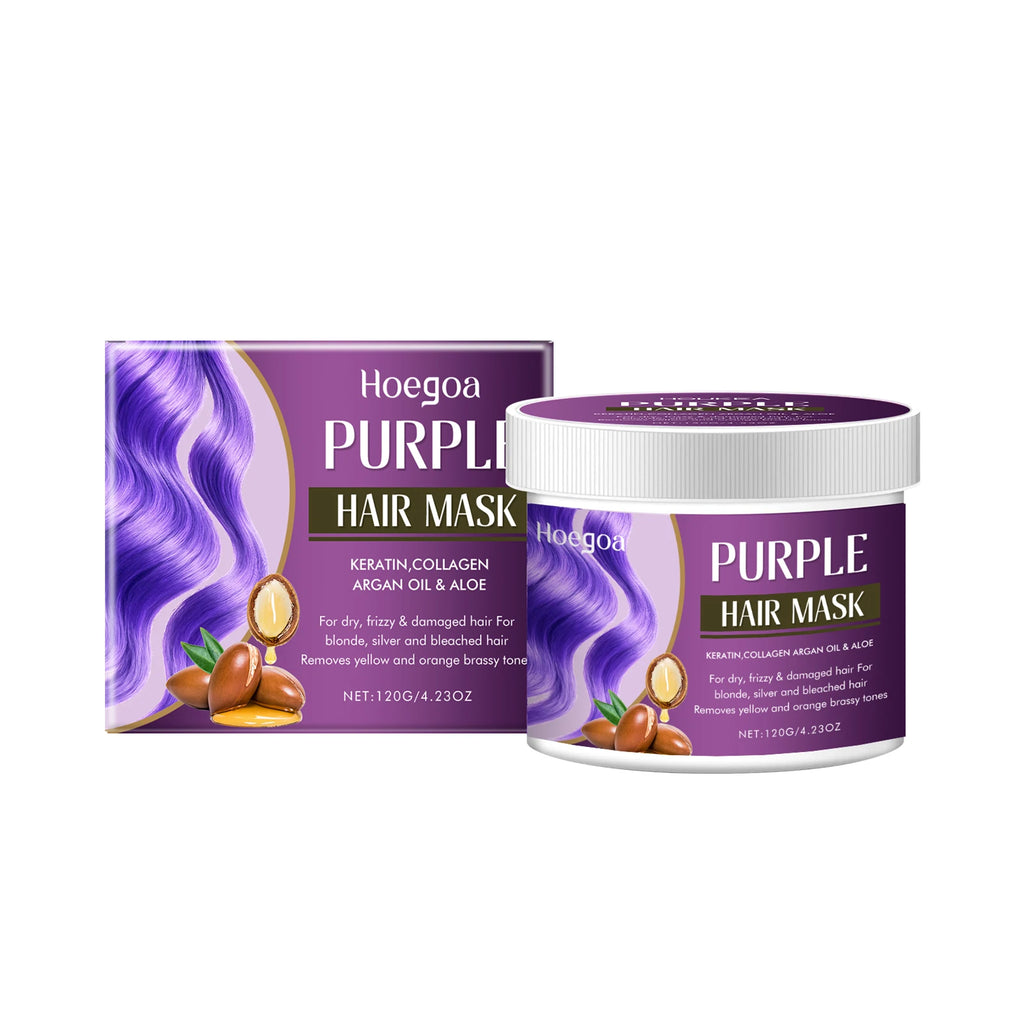 HOEGOA Purple Hair Mask – Toning, Color Lock & Moisture Purple Hair Mask QXL 120g