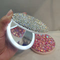 LED Rechargeable Makeup Mirror | Crystal Foldable Portable LED Makeup Mirror QXL WHITE