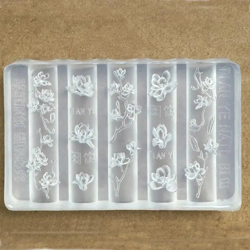 3D Flower Silicone Nail Art Mold | Flexible DIY Template Tool Silicone Nail Mold QXL