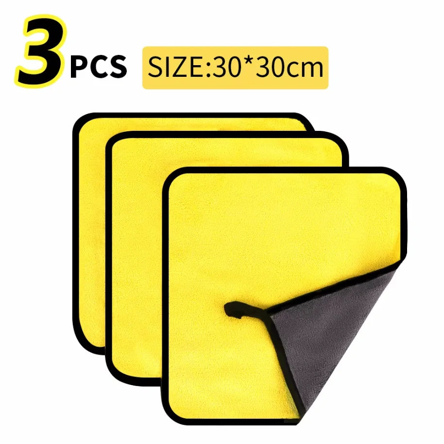 Microfiber Car Drying Towels | Double-Layer Soft Cleaning Cloths Microfiber Cleaning Towel QXL 30x30 3pc