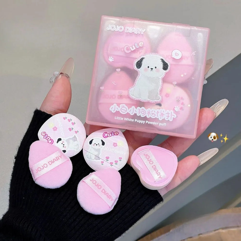 5-Piece Dog Powder Puff Set | Soft Mini Finger Sponge Puffs Makeup Powder Puff Set QXL