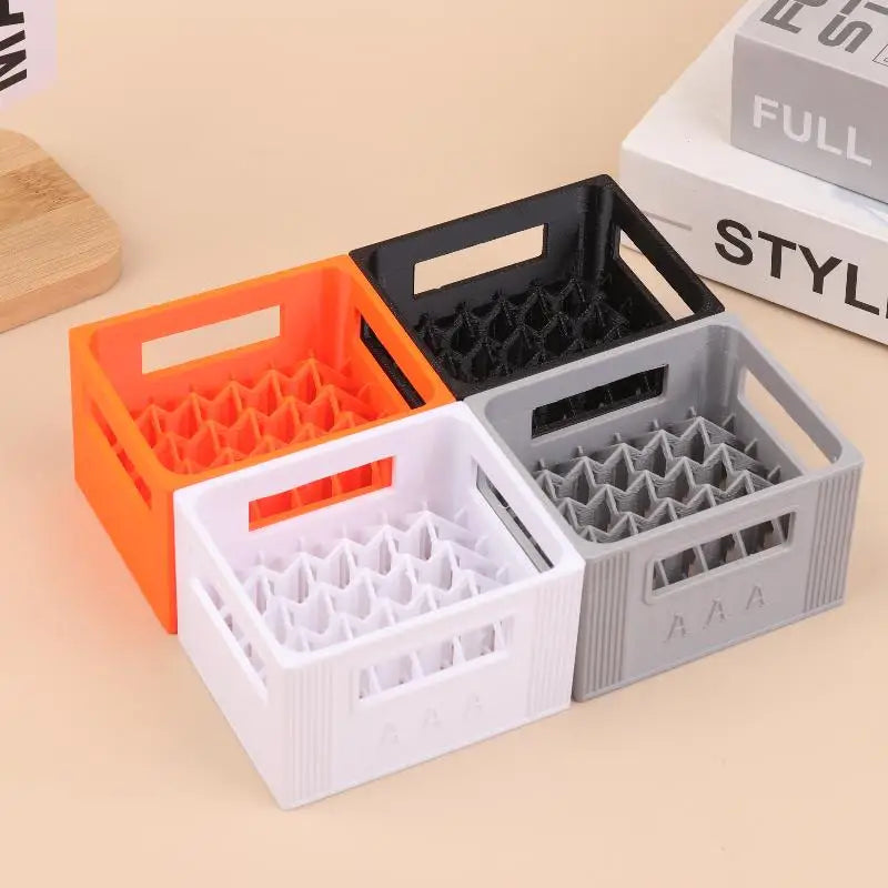 3D Beer Crate Battery Storage Box | AA AAA Stackable Organizer Battery Storage Box QXL