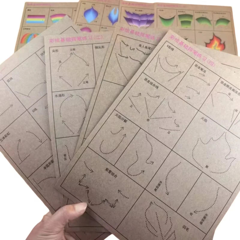 Face Painting Practice Templates | Washable Reusable 8-Sheet Set Face Painting Templates QXL