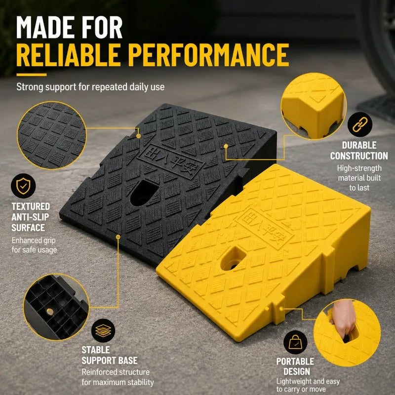 Heavy Duty PVC Curb Ramp 7/11/13cm | Anti-Slip Driveway Access Driveway Curb Ramp QXL