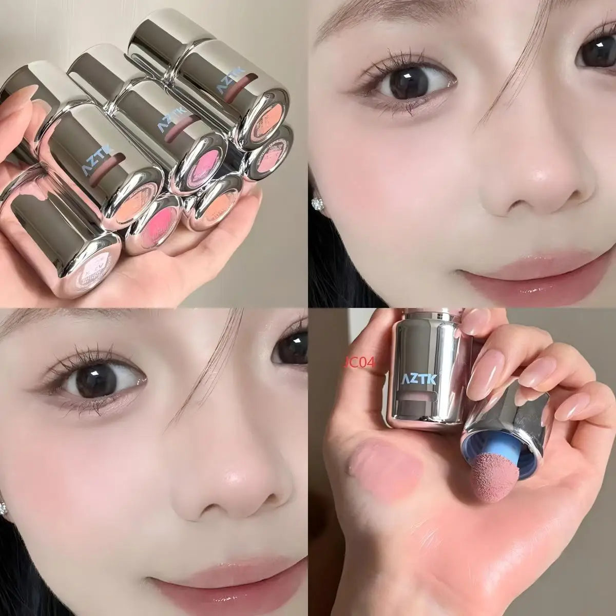 AZTK JC04 Water-to-Powder Liquid Blush | Matte Cheek Tint Liquid Blush QXL
