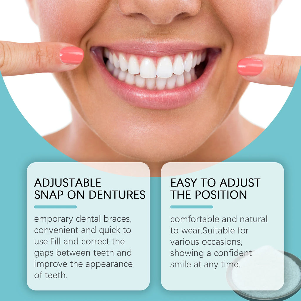 Snap-On Smile Veneers | Adjustable Fake Teeth Cover Set Snap-On Dental Veneers QXL