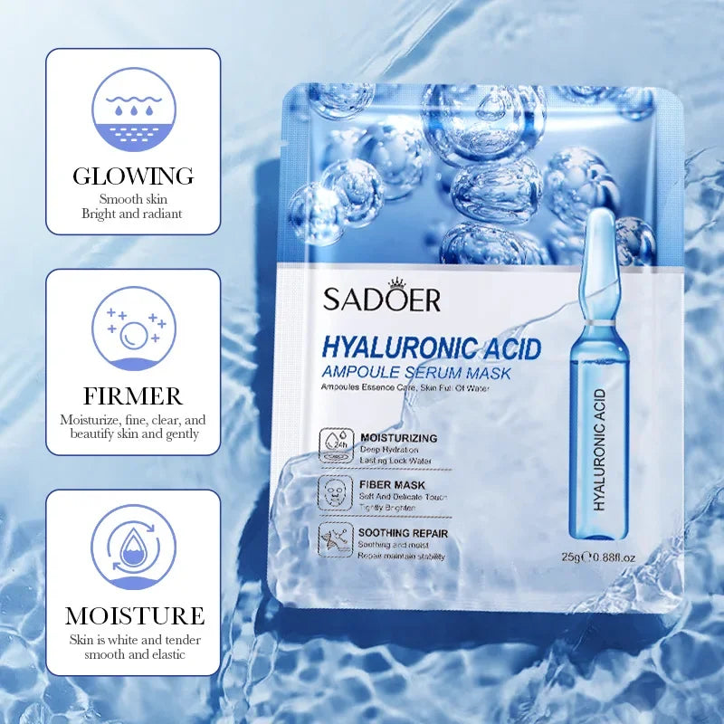 SADOER Hyaluronic Acid Sheet Masks – 10-Pack Hydrating Face Mask Hydrating Sheet Mask QXL