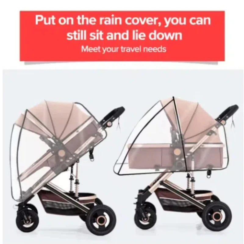 Universal Transparent Pram Rain Cover – Waterproof Zip Stroller Pram Rain Cover QXL