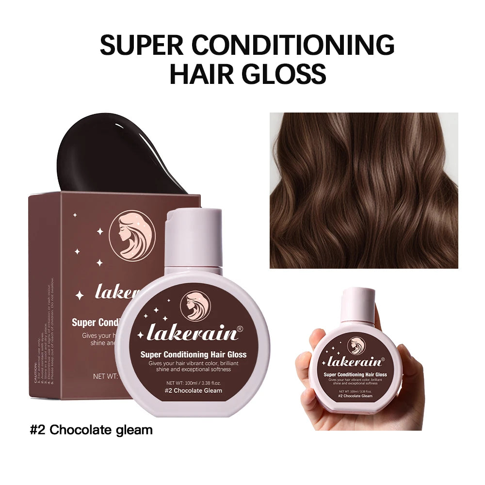 ibcccndc Hair Gloss Glaze | Color Boost & Deep Conditioning Hair Gloss Treatment QXL 2Chocolate Gleam