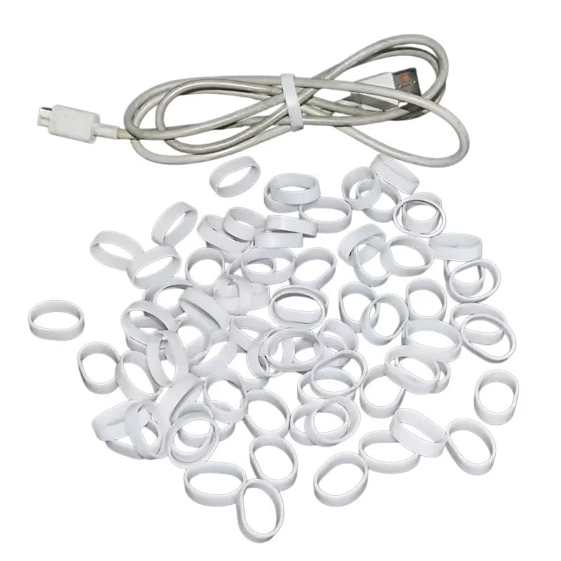 260-Pack White Silicone Cable Straps | Flexible Wire Organizer Silicone Cable Straps QXL
