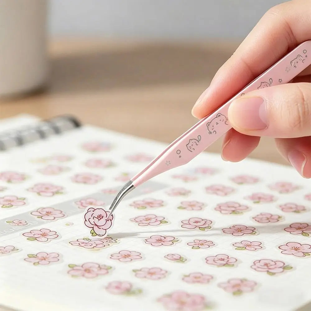 Cartoon Curved Eyelash Extension Tweezers | Anti-Static Steel Eyelash Tweezers QXL