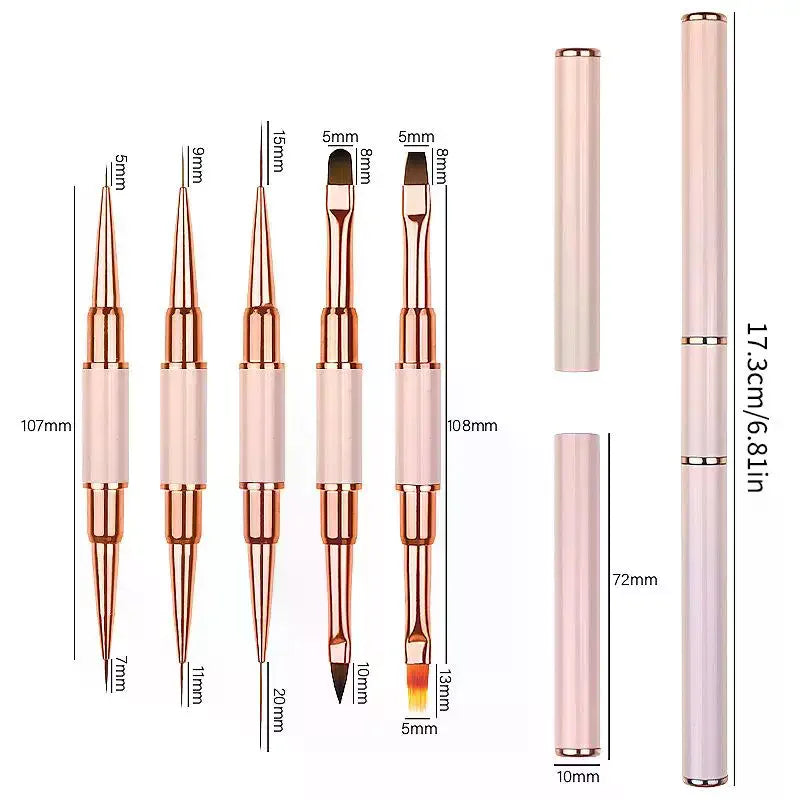 Dual-Ended Nail Art Liner Brush | UV Gel & Acrylic Tool Nail Art Brush QXL