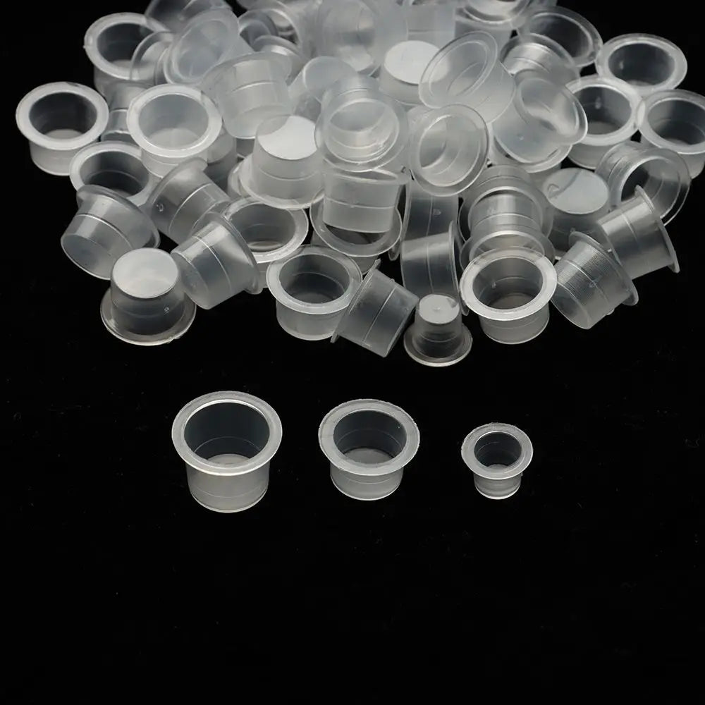 100-Pack Disposable Tattoo Ink Caps S/M/L | Pigment Cups Tattoo Ink Caps QXL