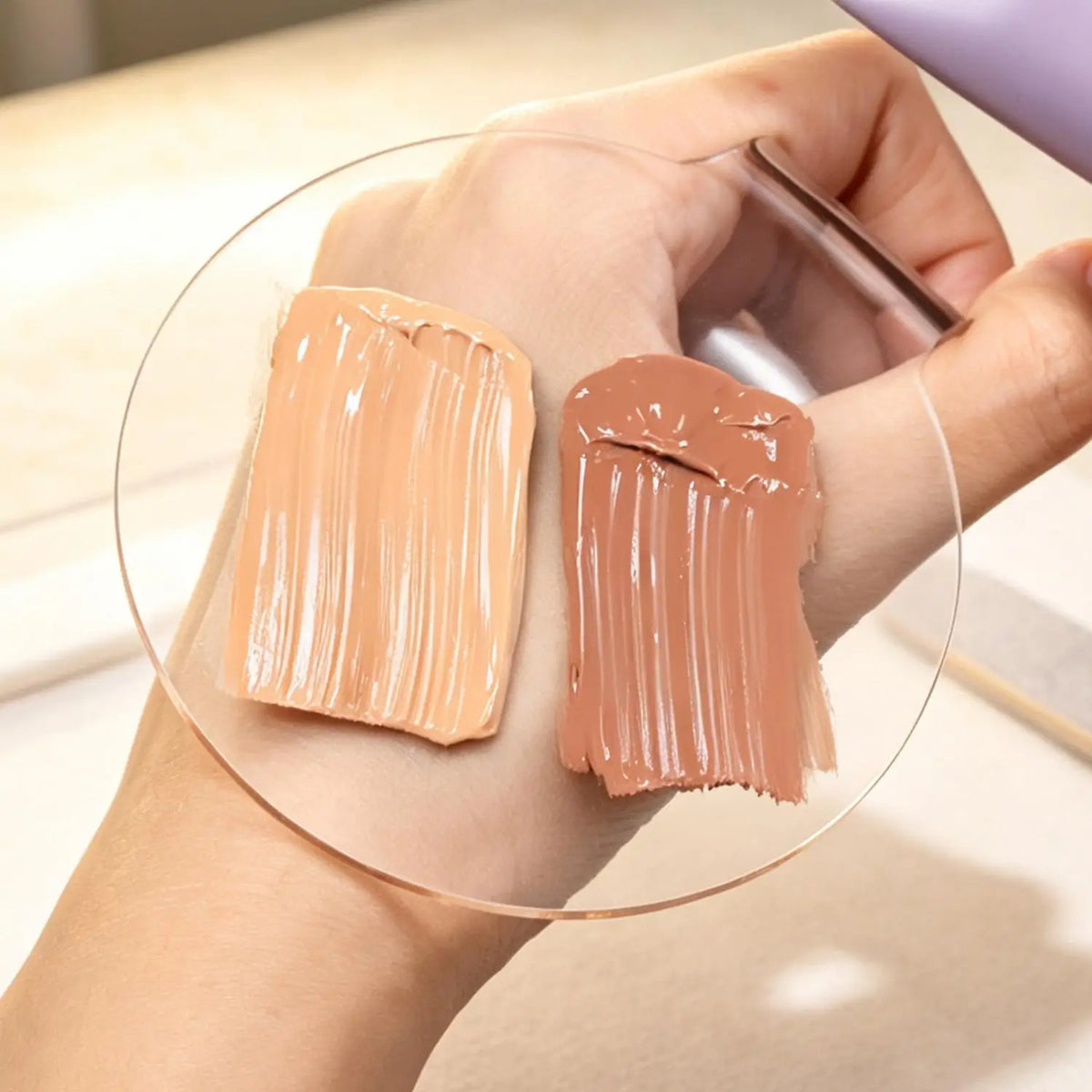 Clear Acrylic Mixing Palette | Handheld Ring Nail Art & Makeup Nail Art Mixing Palette QXL