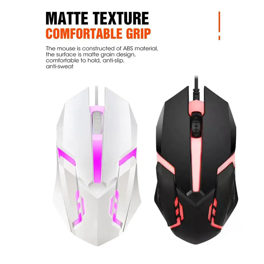 LED Wired Gaming Mouse | 7-Color RGB Backlit USB 1000 DPI Wired Gaming Mouse QXL