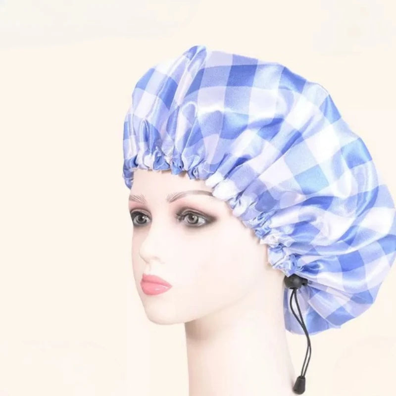 Extra Large Reusable Shower Cap | Double Layer PEVA Waterproof Shower Cap QXL