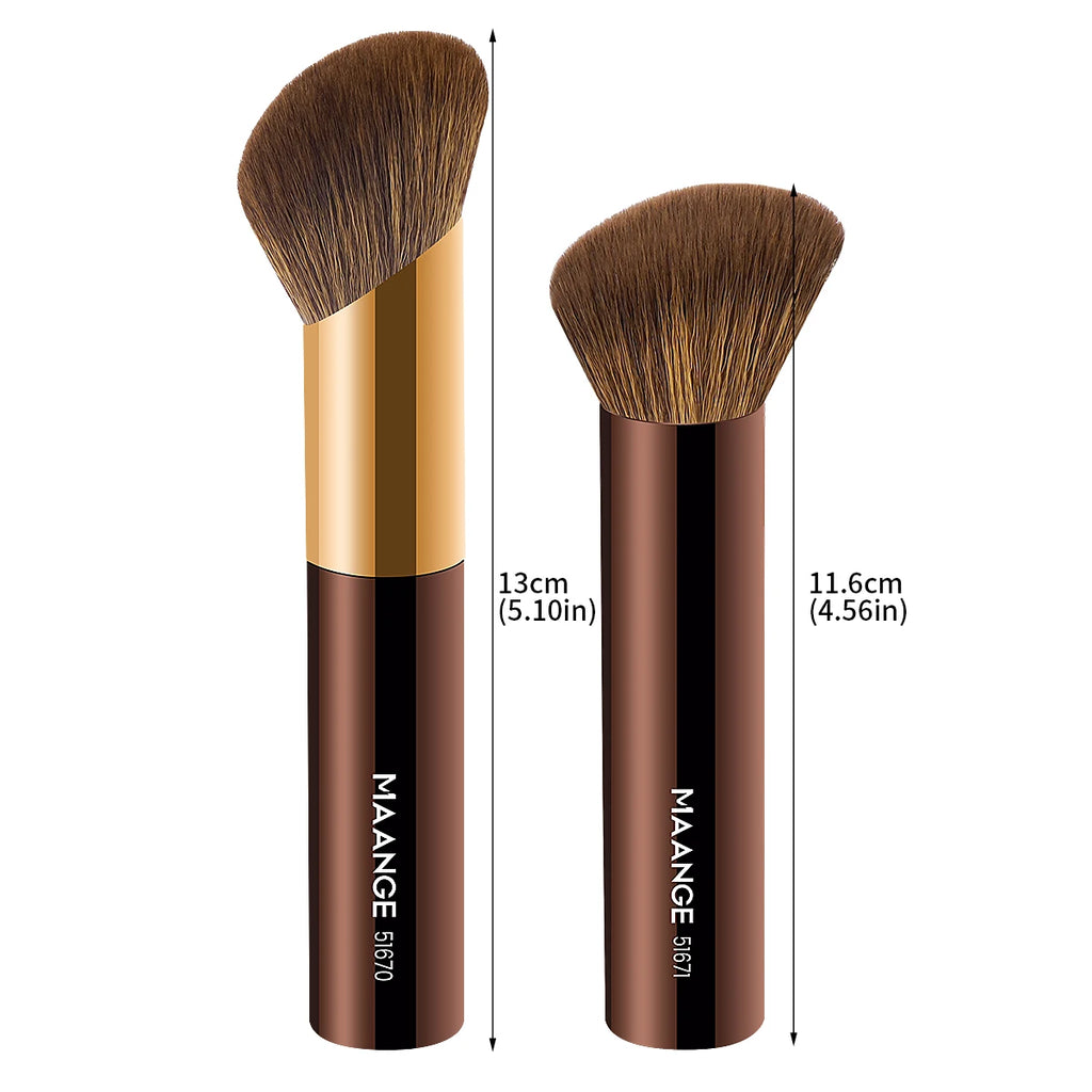 MAANGE 2-Pc Foundation & Contour Sculpting Makeup Brush Set Makeup Brush Set QXL