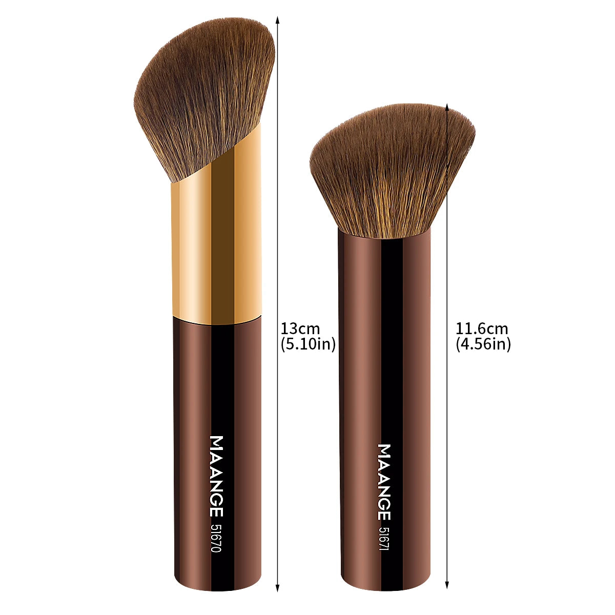 MAANGE 2-Pc Foundation & Contour Sculpting Makeup Brush Set Makeup Brush Set QXL