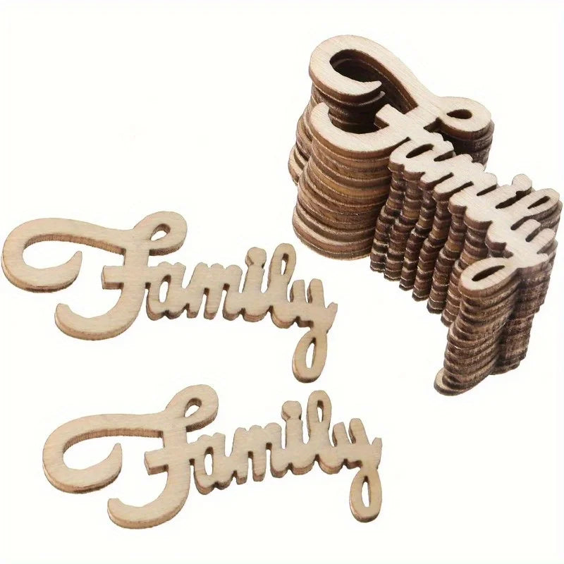 Unfinished Wood "Family" Craft Circles | DIY Painting & Decor Wood Craft Circles QXL