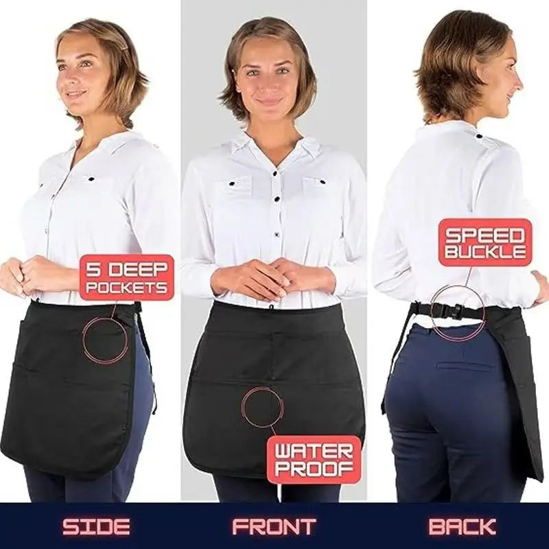 Versatile Waist Apron | 5 Pockets, Water-Resistant Tool Pouch Waist Apron QXL