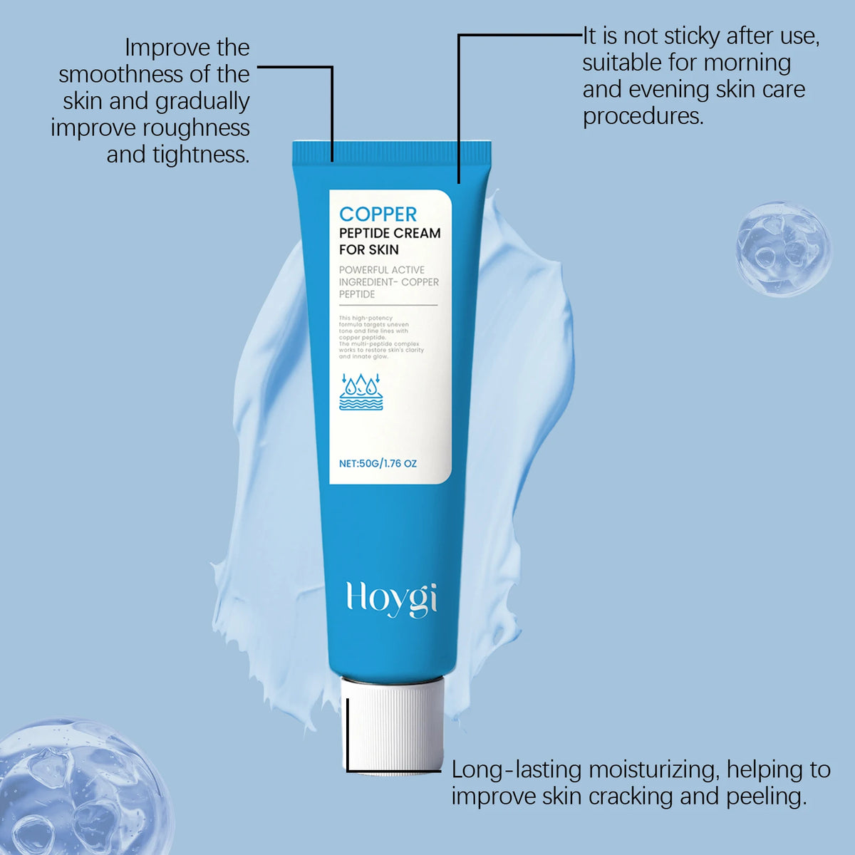 Hoygi Copper Peptide Face Cream | GHK-Cu Anti-Aging Moisturizer Peptide Face Cream QXL