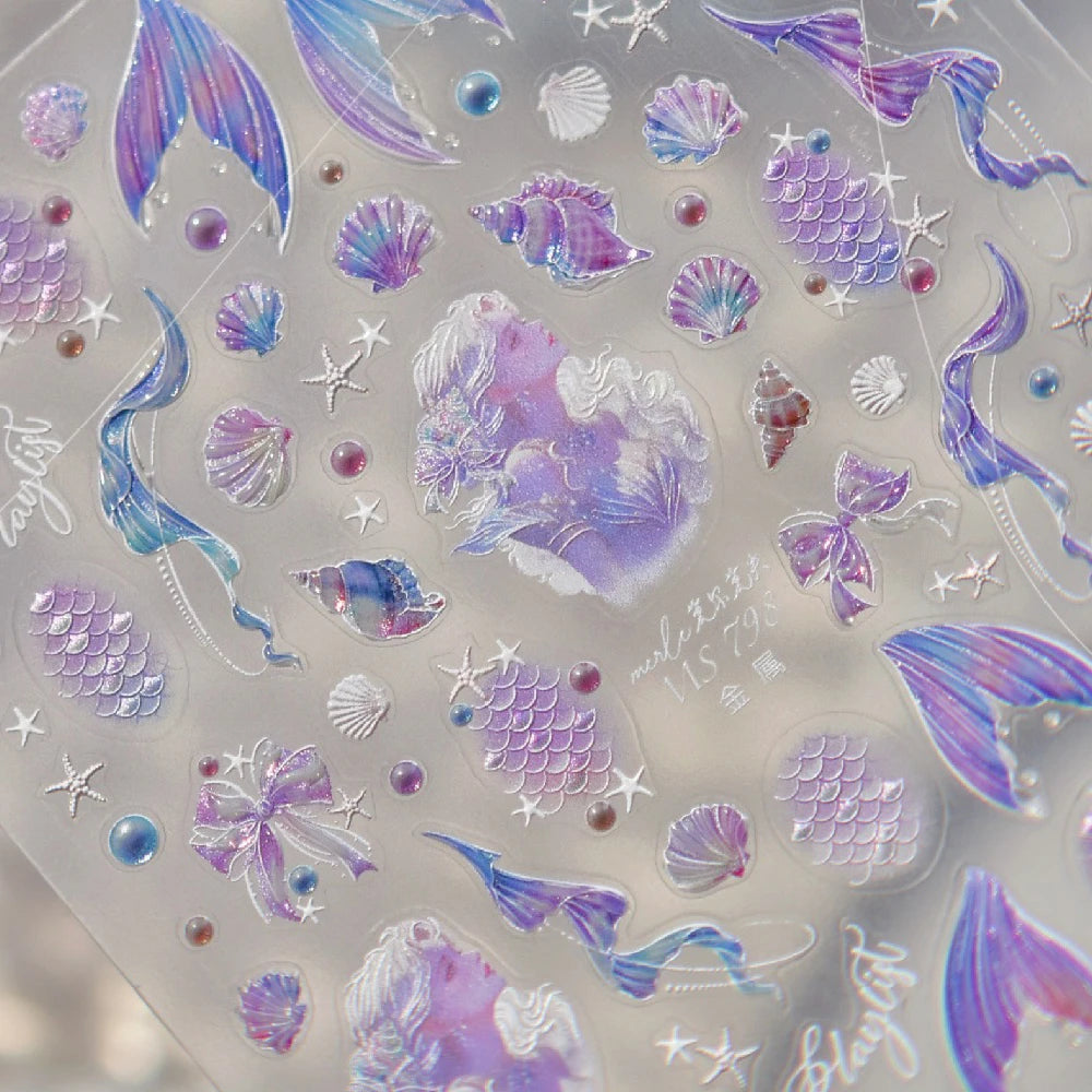 5D Koi Goldfish Nail Art Stickers | Water Bubble Manicure Decals Nail Art Stickers QXL