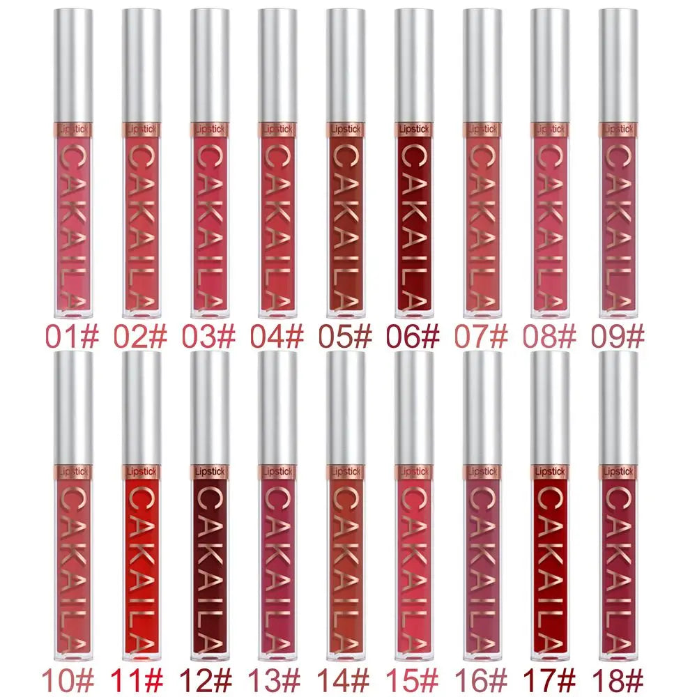 18-Color Matte Liquid Lipstick | Waterproof Long-Lasting Lip Gloss Matte Liquid Lipstick QXL