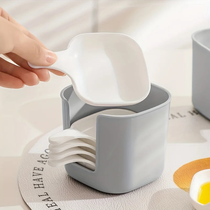 7-Piece Condiment Dish Set | Sauce Bowls & Spoon Rack Condiment Dish Set QXL