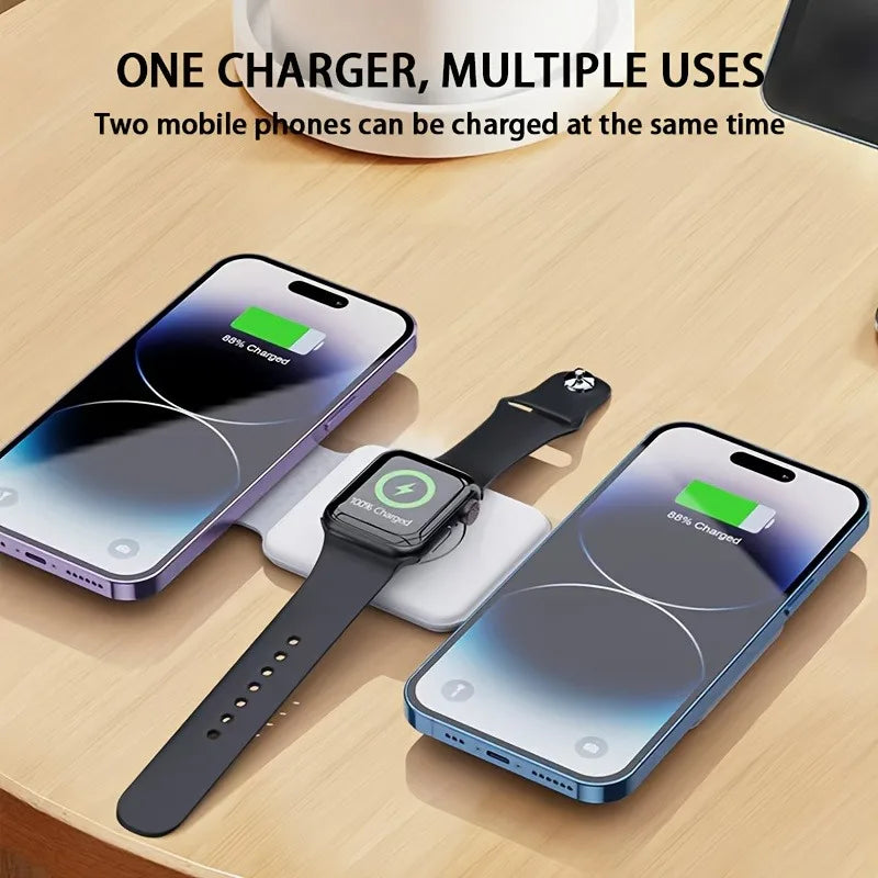 3-in-1 Magnetic Wireless Charger for iPhone, Apple Watch & AirPods Wireless Charging Dock QXL