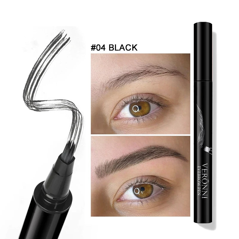 3D Waterproof Liquid Eyebrow Pen | 4 Colors, 2-Pack Liquid Eyebrow Pen QXL 04-2pcs