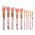 10-Pc Marble Makeup Brush Set | Kabuki, Foundation & Eye Makeup Brush Set QXL pink 10pcs