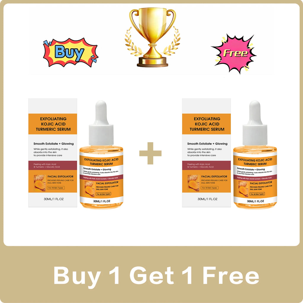 Kojic Acid & Turmeric Exfoliating Brightening Serum 30ml Brightening Face Serum QXL Buy 1 Get 1 Free