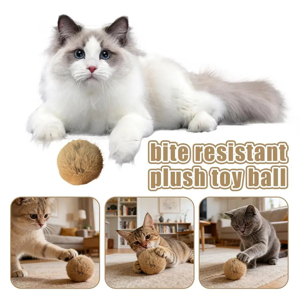 6-Pack Faux Fur Cat Toy Balls with Catnip & Silver Vine Cat Toy Balls QXL