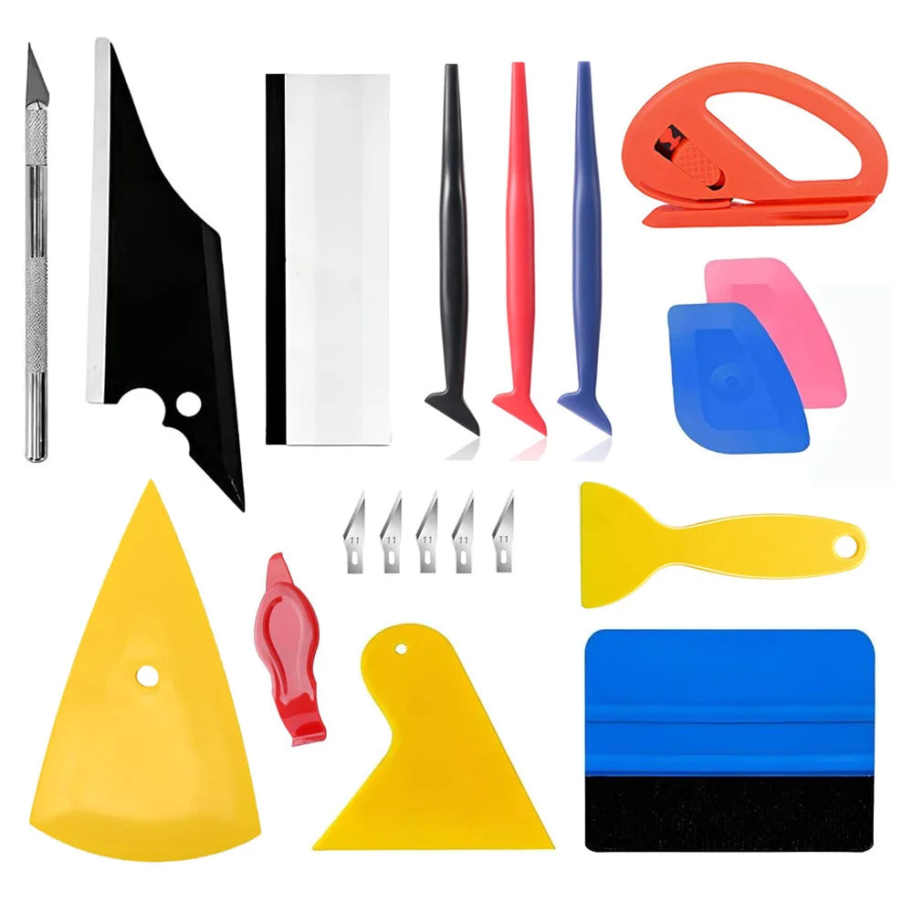 Car Window Tint & Vinyl Wrap Tool Kit | PPF Scrapers Set Vinyl Wrap Tool Kit QXL Kit 19pcs