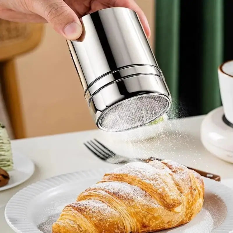 Stainless Steel Coffee Duster & Cocoa Sifter with Cover Cocoa Powder Sifter QXL
