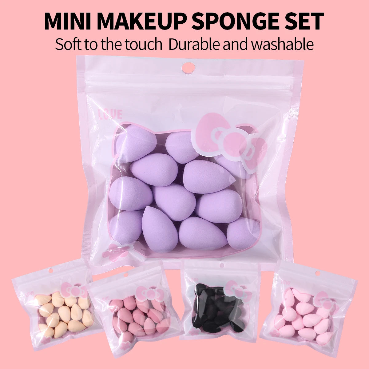 12-Pack Mini Teardrop Makeup Sponges for Eyes & Concealer Makeup Sponge Set QXL