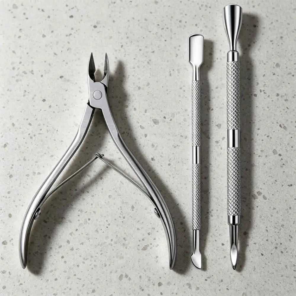 3-Piece Stainless Steel Cuticle Nipper, Pusher & Scissor Set Cuticle Tool Set QXL