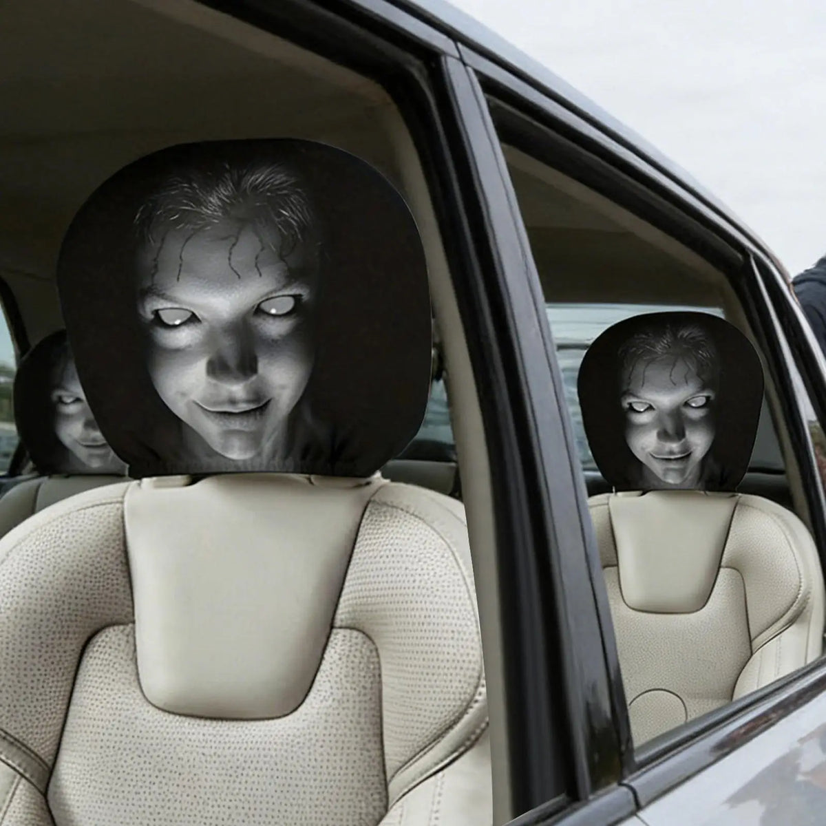 Horror Design Car Headrest Cover | Universal SUV Truck Sedan Car Headrest Cover QXL