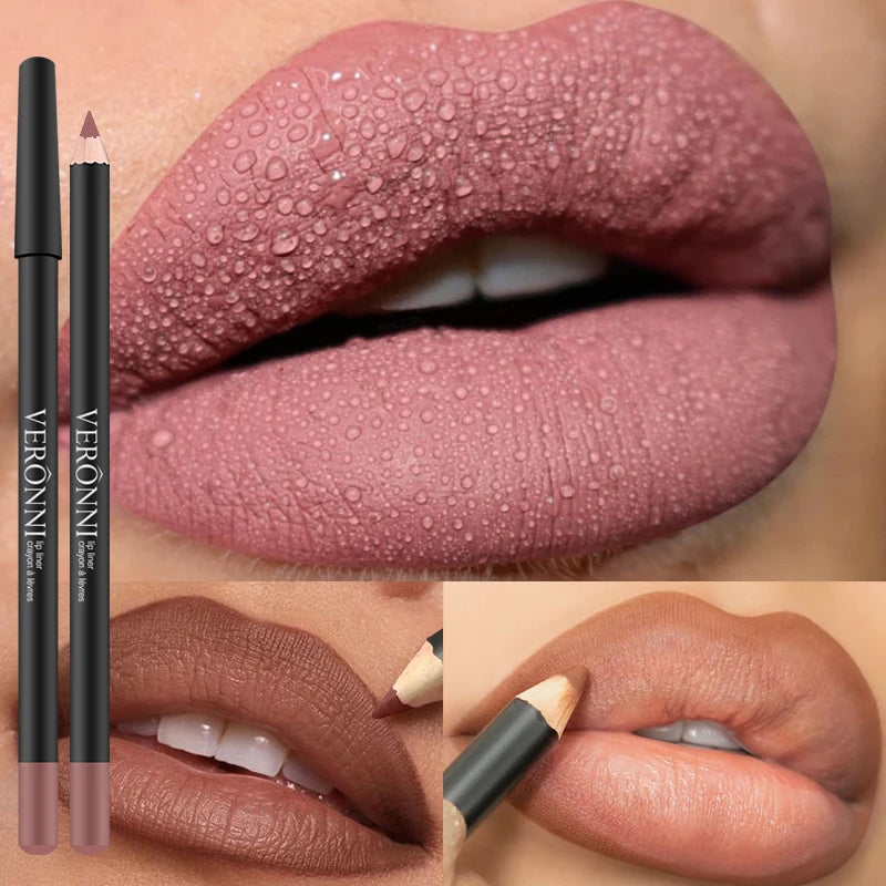 Matte Lip Liner Pencil – Waterproof Long-Lasting Lip Contour Pen Lip Liner Pencil QXL