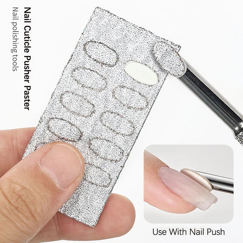 50-Pack Self-Adhesive Nail Sanding Flakes | Dual Grit Manicure Nail Sanding Flakes QXL