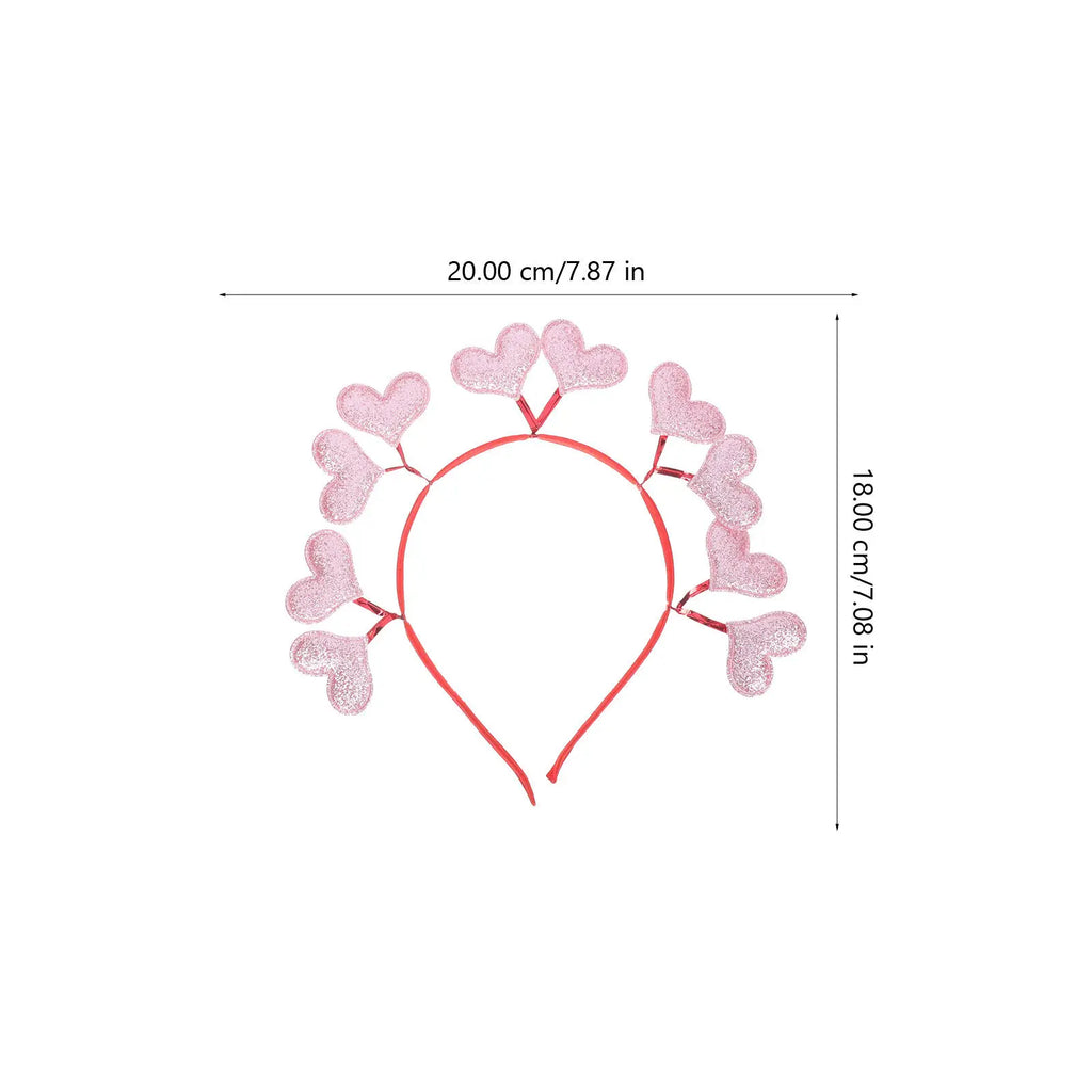2-Pack Heart Headbands – Elastic Hair Hoops for Parties & Events Heart Hair Headbands QXL