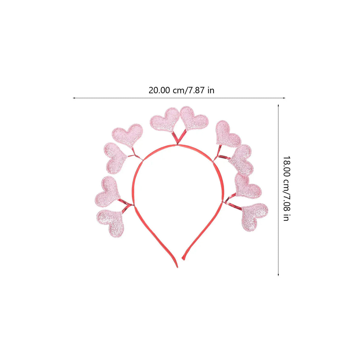 2-Pack Heart Headbands – Elastic Hair Hoops for Parties & Events Heart Hair Headbands QXL
