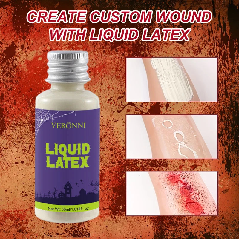 3-Piece SFX Makeup Kit – Liquid Latex, Blood Spray & Paste SFX Makeup Kit QXL