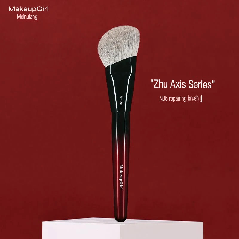 Angled Contour Face Brush | Goat & Fox Hair Wood Handle Contour Makeup Brush QXL
