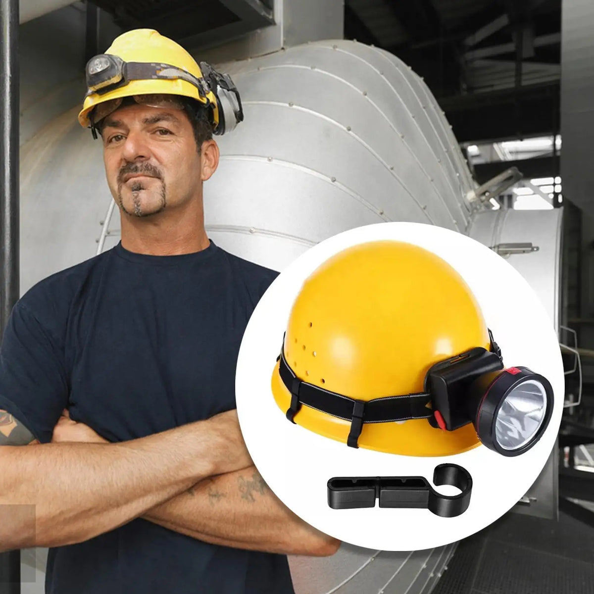 10-Pack Hard Hat Headlamp Clips | Non-Slip ABS Safety Hooks Hard Hat Accessories QXL