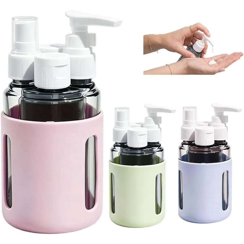 4-in-1 Leak-Proof Travel Dispenser Bottle Set 60ml x4 Travel Dispenser Set QXL