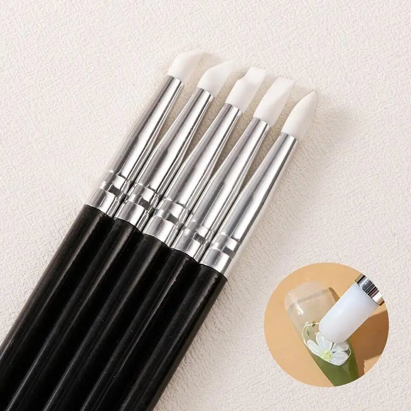 5-Pc Silicone Nail Art Dotting & 3D Carving Pen Set Nail Art Dotting Pens QXL