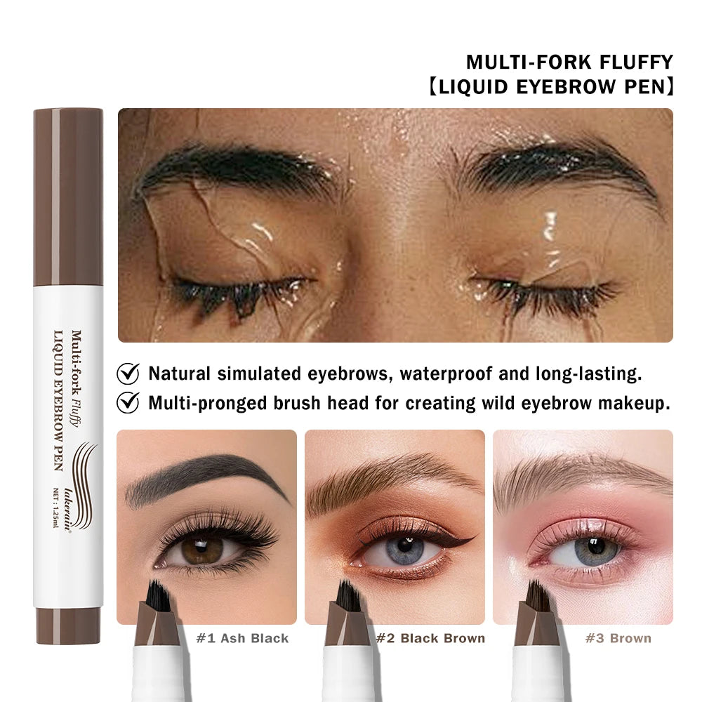 4D Microblading Eyebrow Pen | Waterproof Multi-Fork Brow Pencil Eyebrow Pen QXL