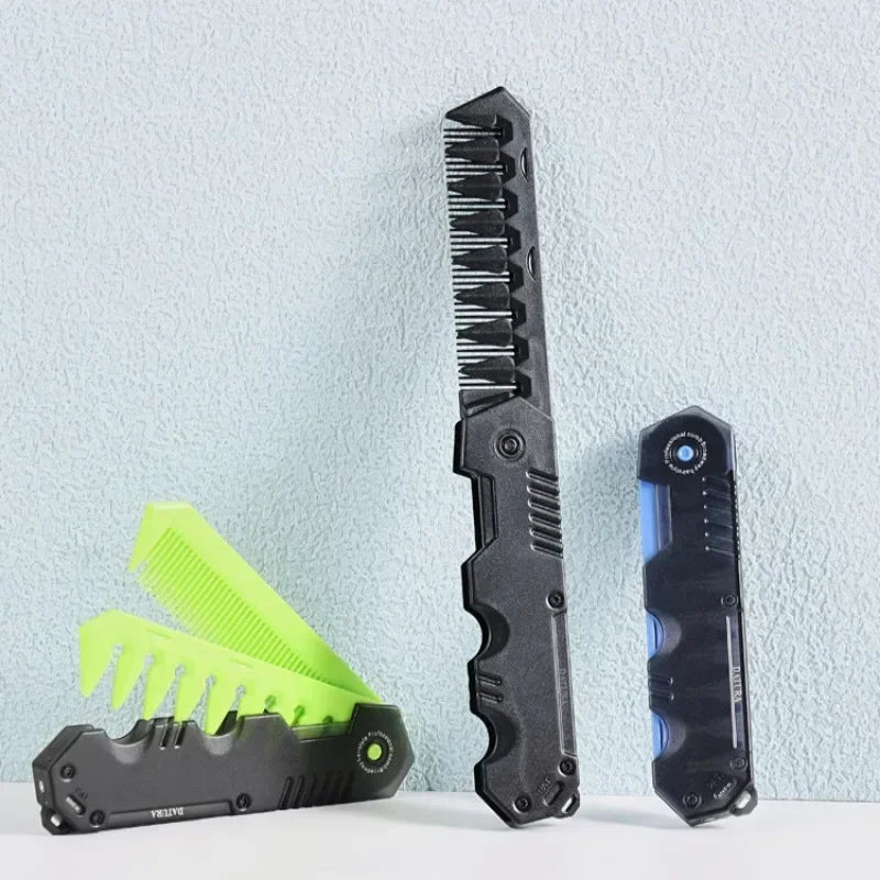 Men's Folding Pocket Comb | Wide & Fine Tooth Hair & Beard Folding Pocket Comb QXL