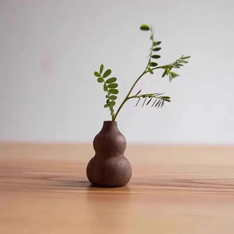Mini Walnut Wood Vase | Dried Flower & Aromatherapy Holder Wooden Mini Vase QXL